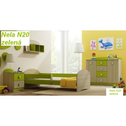 Postel Nela N20 140/70 cm + matrace zelená