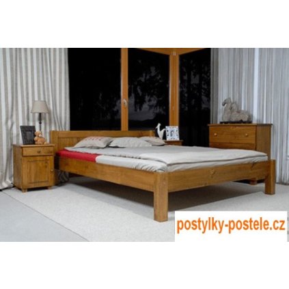 Postel Viktorka 160 x 200 cm dub - masiv borovice