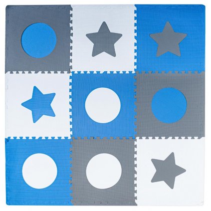 Puzzle piankowe mata 180x180cm 9 elementow szaro niebieska 140103