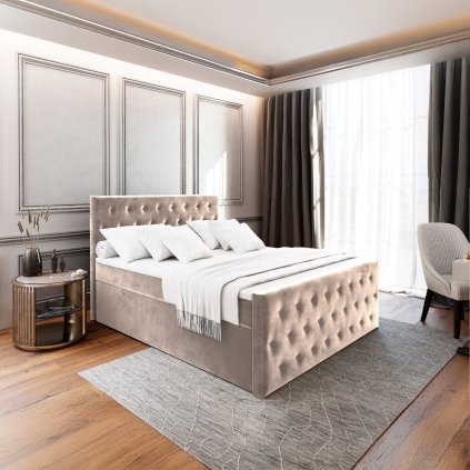 Kontinentální čalouněná postel FONT (160 x 200 cm)