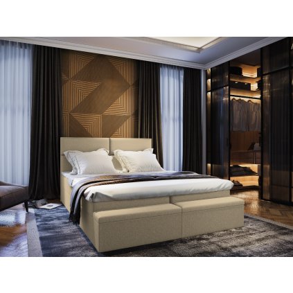 Kontinentální čalouněná postel MALFI (160 x 200 cm)