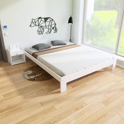 Postel z masivu Adam 140 x 200 cm - barva Bílá - 2. jakost