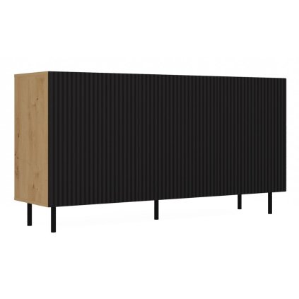 Komoda KAMA 3 SLIM 150 cm, artisan / černá