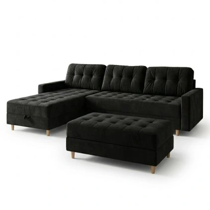 Rohová sedací souprava s multifunkčním taburetem LARGO Kronos