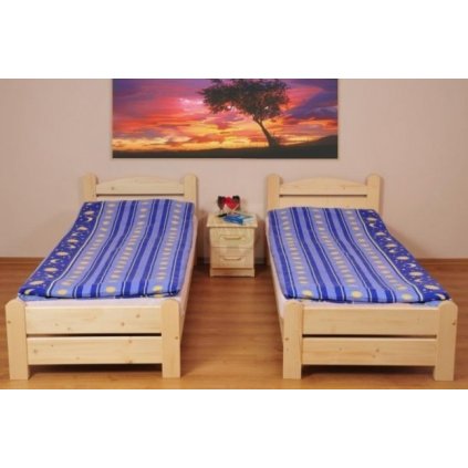 Postel Magda z masivu - 180 x 200 cm ( 2x90 ) s rošty zdarma