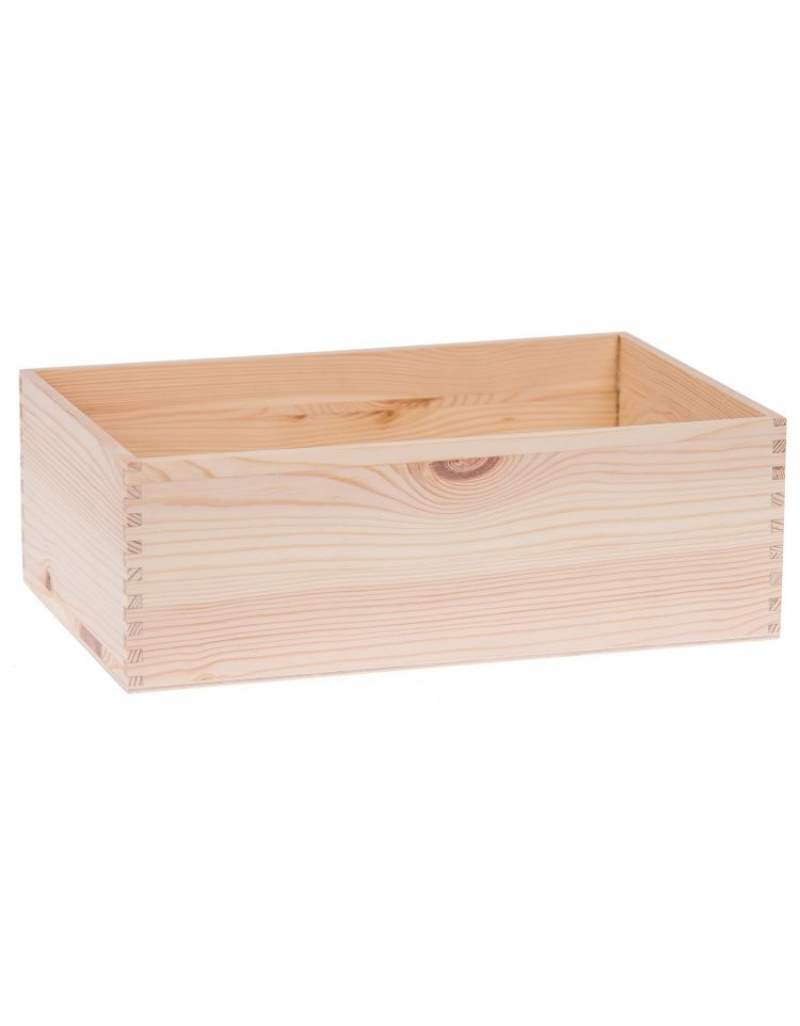 FK Dřevěná krabička bez víka - 30x20x10 cm, Přírodní