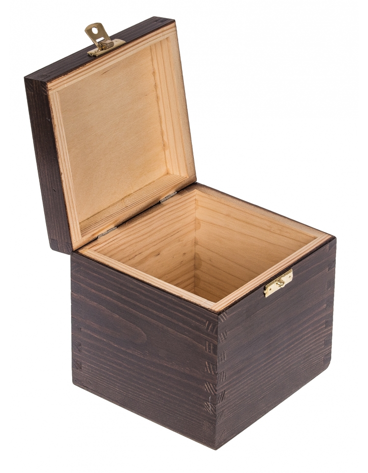 FK Dřevěná krabička - 14x14x14 cm, Tmavě hnědá