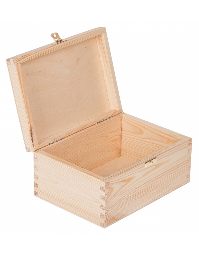 Levně FK Dřevěná krabička se sponou - 22x16x11 cm, Přírodní