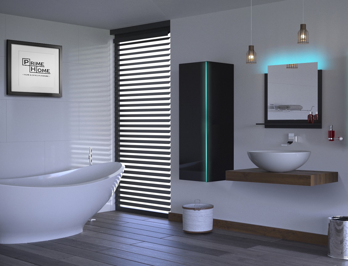 Ral Koupelnová stěna ALI 2 - Černý lesk