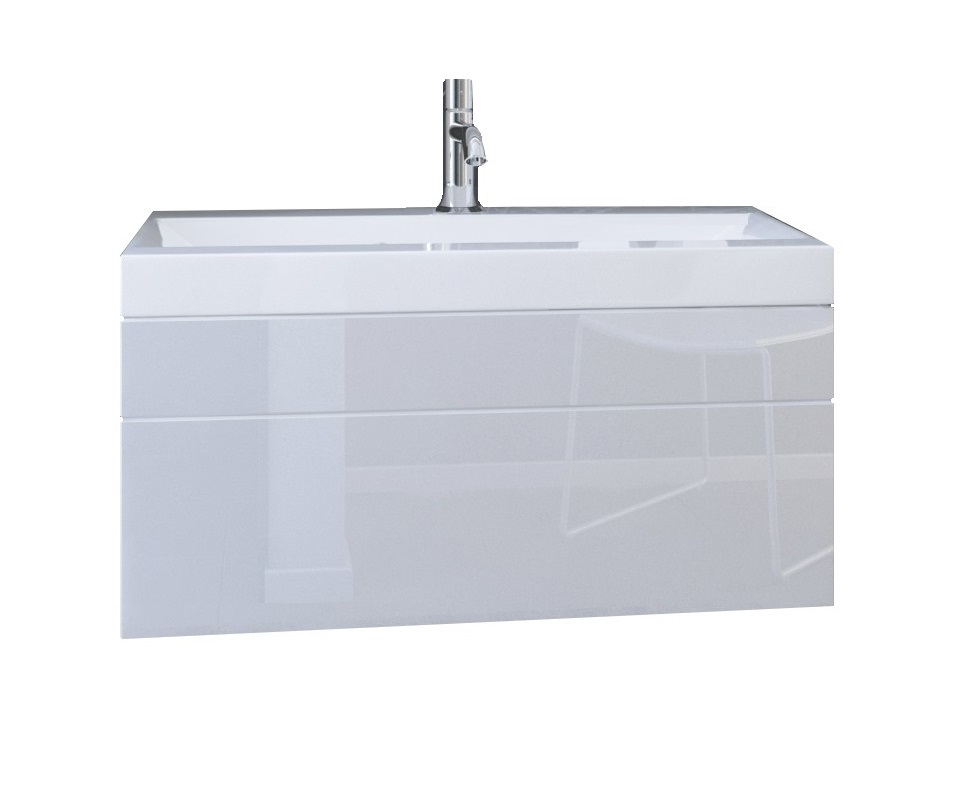 Ral Umyvadlová skříňka Mia 2 - Bílý lesk