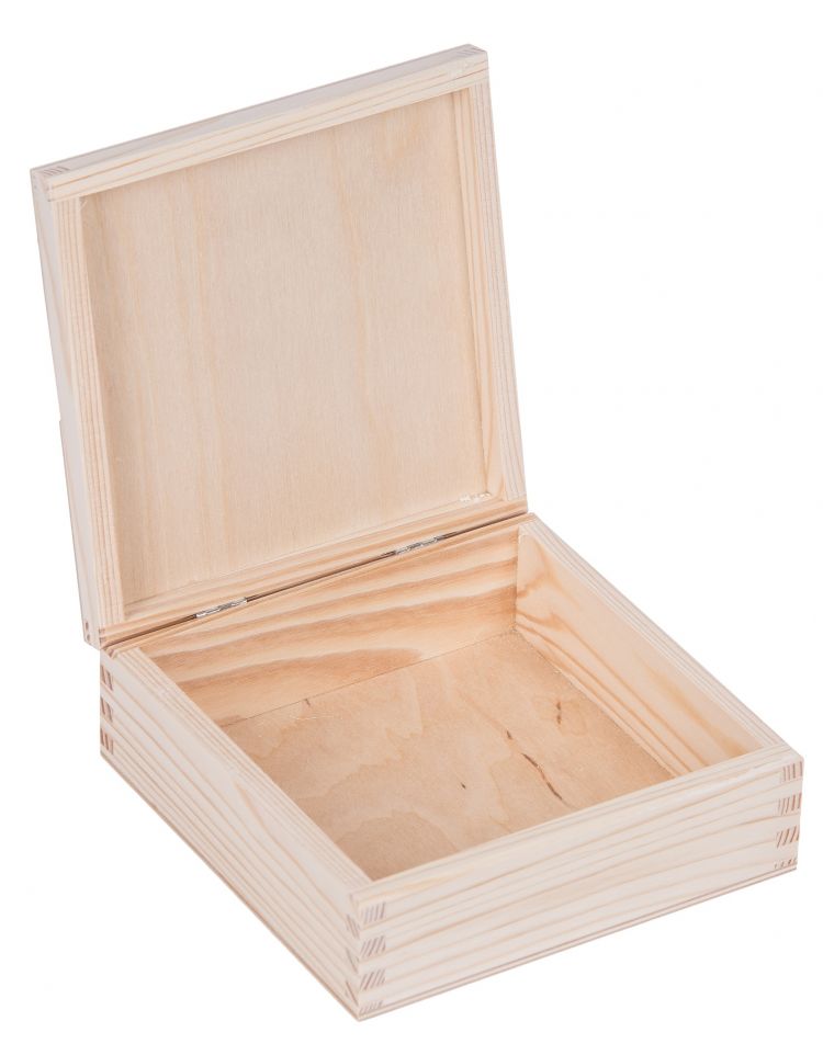 FK Dřevěná krabička - 16x16x6 cm, Přírodní