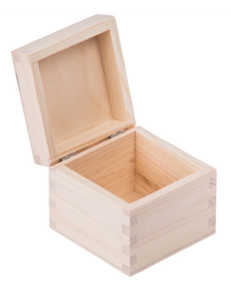FK Dřevěná krabička - 10x10x8 cm, Přírodní