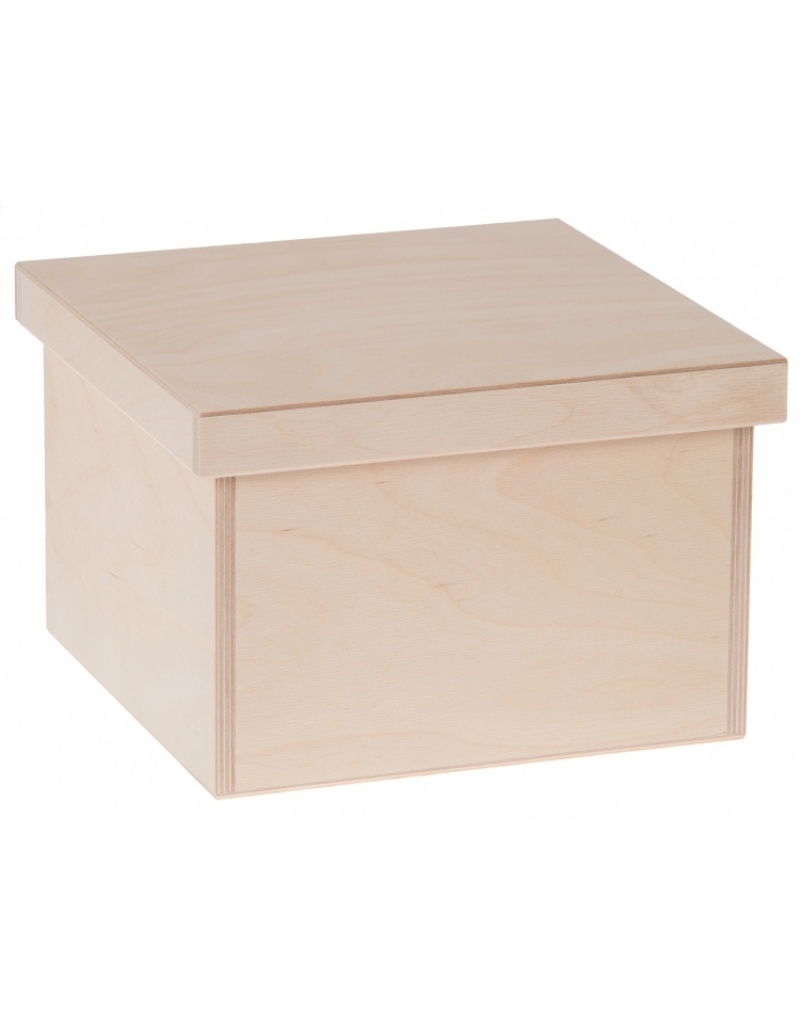 FK Dřevěný box na hračky - 25x25x20 cm, Přírodní