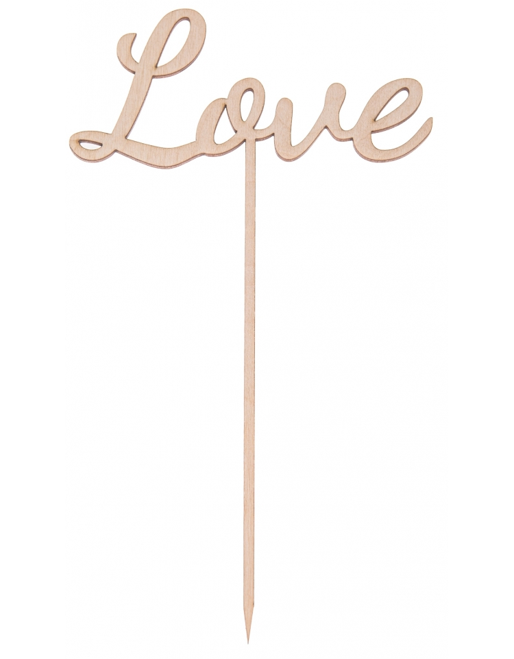 FK Dřevěná zapichovací ozdoba (LOVE) - 21x12 cm