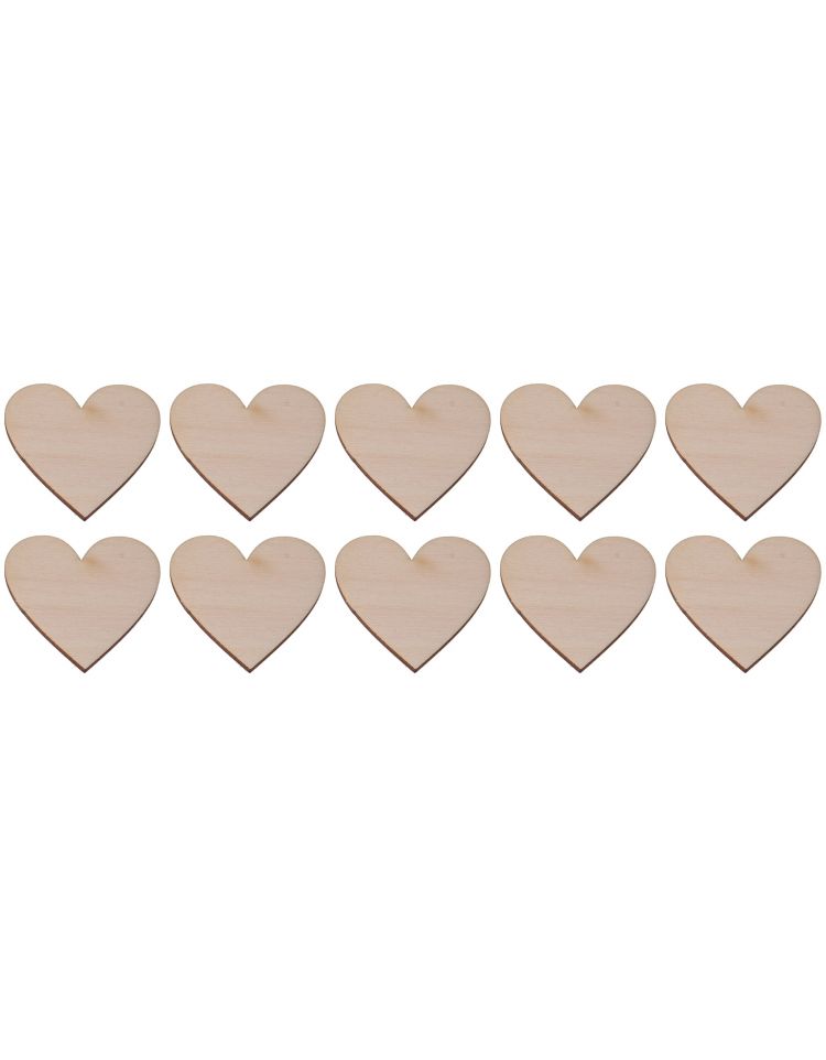 FK Dřevěná ozdoba (srdce 10ks) - 4x4 cm