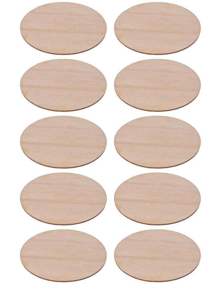 FK Dřevěná ozdoba (elipsa 10ks) - 5x3 cm
