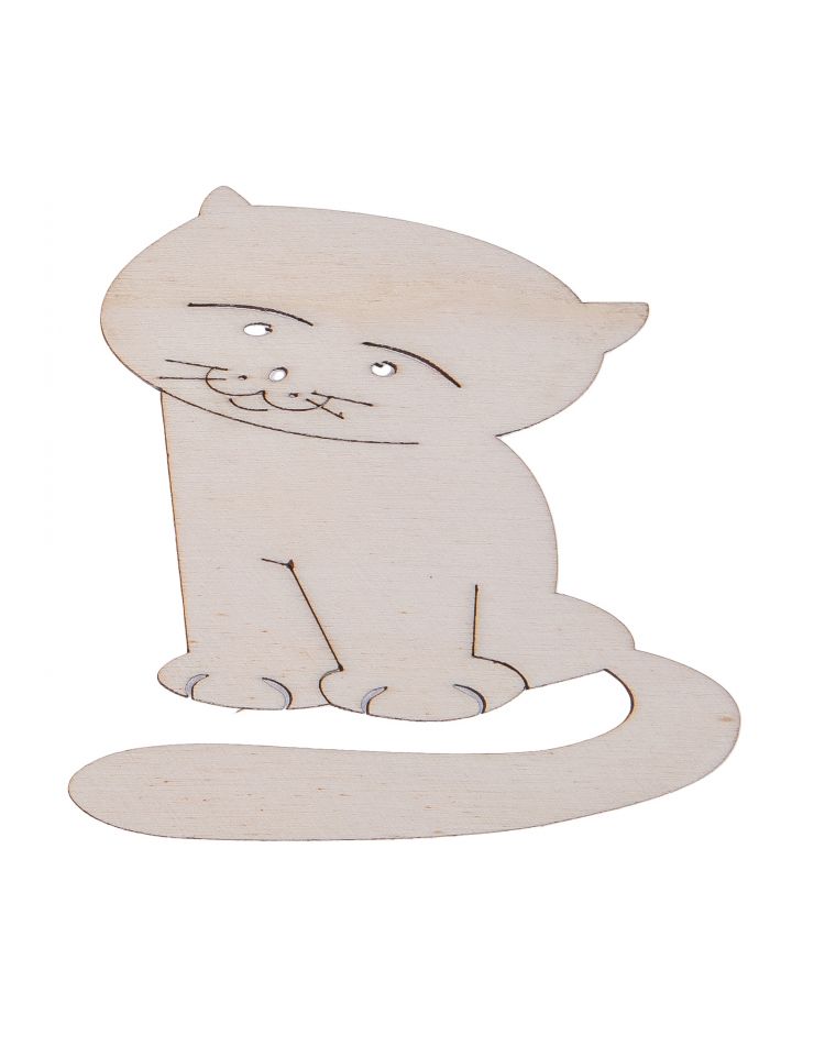 FK Dřevěná ozdoba (kočka) - 10x10 cm