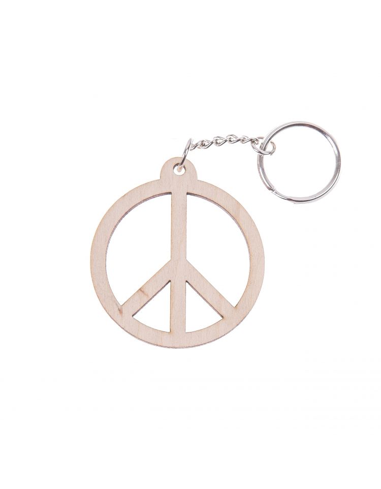FK Dřevěná klíčenka (peace) - 6x5 cm