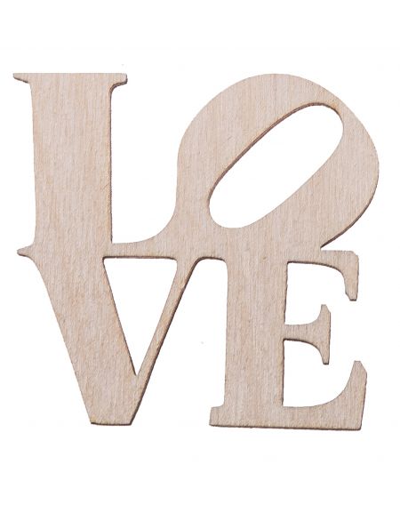 FK Dřevěná ozdoba (Love) - 6x6 cm