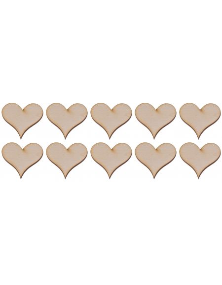 FK Dřevěná ozdoba (srdce 10 ks) - 4x4 cm