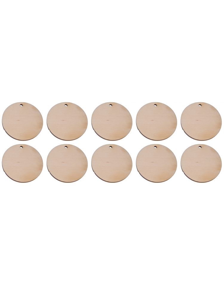 FK Sada dřevěných koleček s dírou (10ks) - 4x4 cm