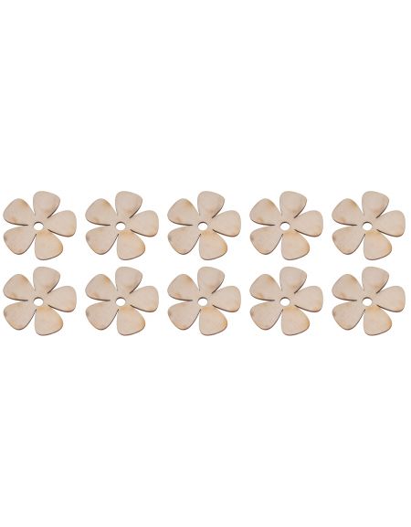 FK Dřevěná ozdoba (květ 10 ks) - 3x3 cm