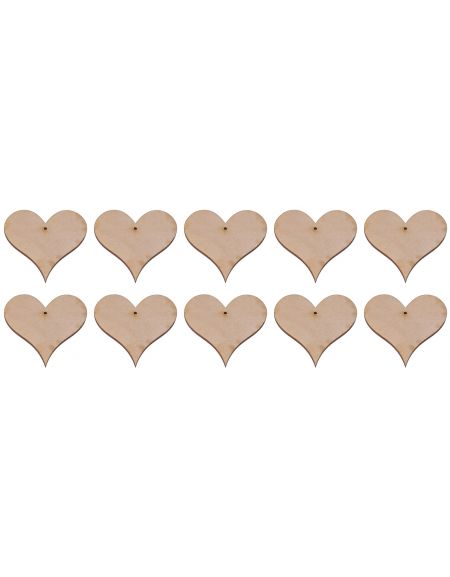 FK Dřevěná ozdoba (srdce 10 ks) - 4x4 cm