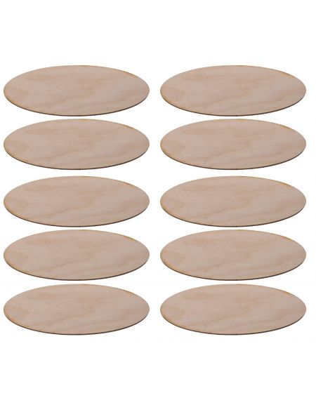 FK Dřevěná ozdoba (elipsa 10 ks) - 13x5 cm