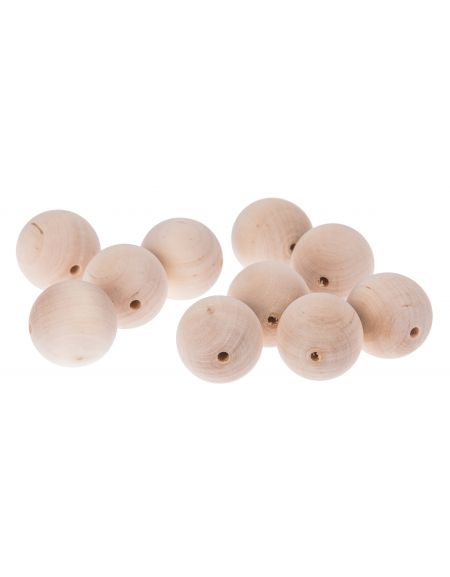 FK Dřevěné kulaté korálky 10ks - 4 cm