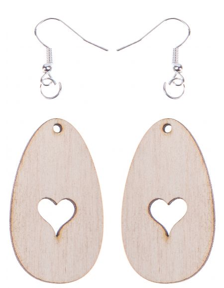 FK Dřevěné náušnice - 4,5x2,5 cm