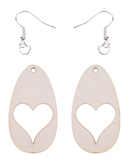 FK Dřevěné náušnice - 4,5x2,5 cm