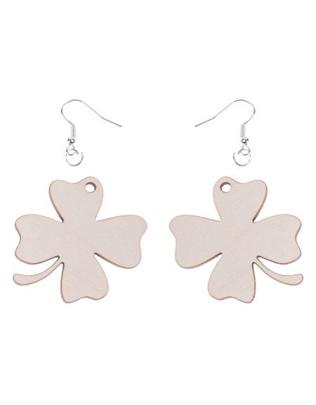 FK Dřevěné náušnice - 4,3x4,3 cm