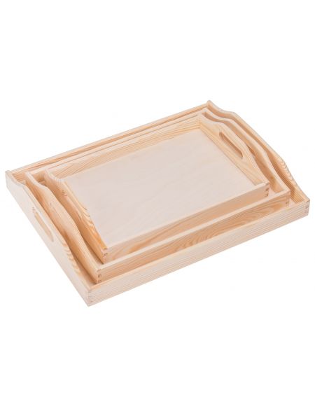 FK Dřevěná sada tří podnosů