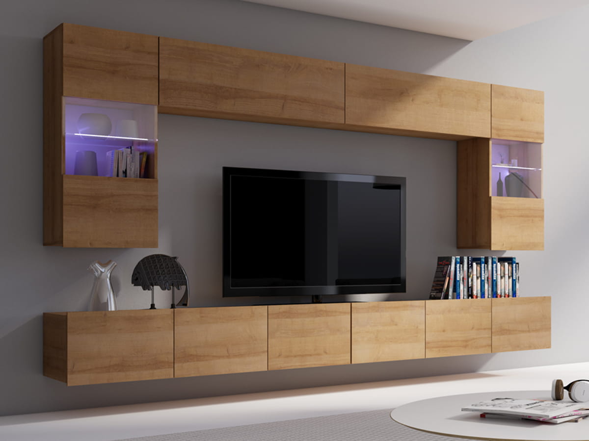 GAB Obývací stěna LORONA 1, Zlatý dub 300 cm