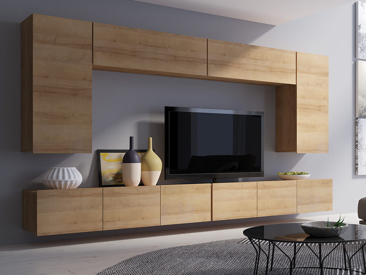 GAB Obývací stěna LORONA 13, Zlatý dub 300 cm