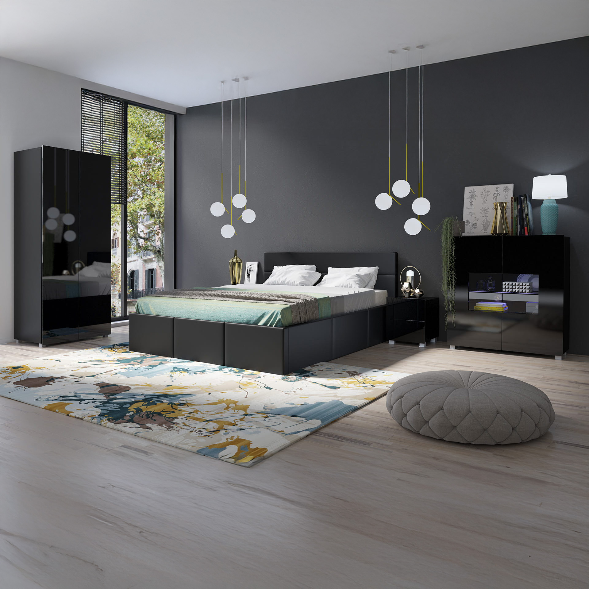 GAB Sestava nábytku LORONA 19, Černá