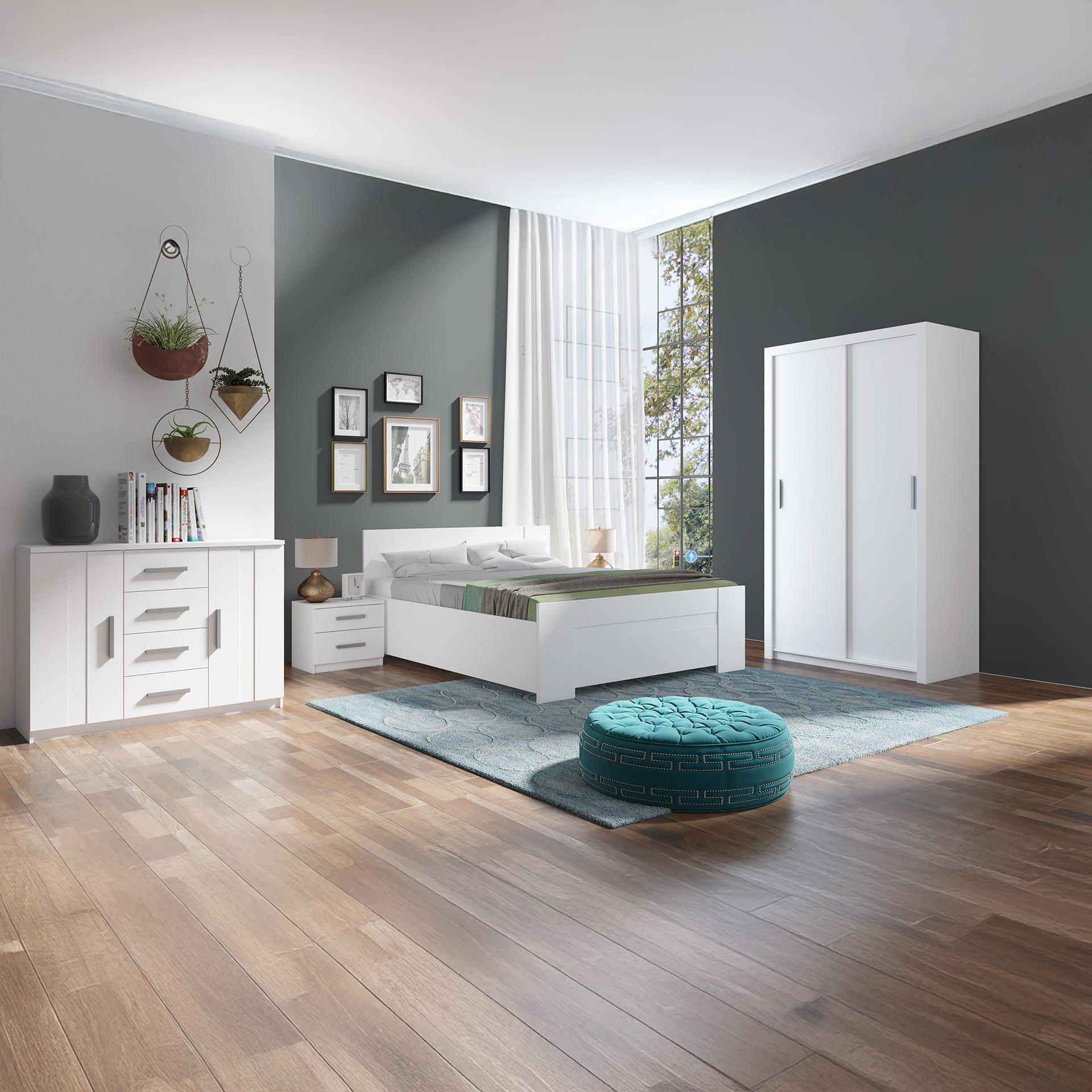 GAB Sestava nábytku - Bali 1 (Bílý)