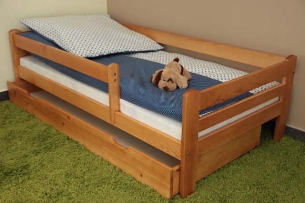 Dětská postel 180x80 cm Vráťa olše + šuplík + matrace