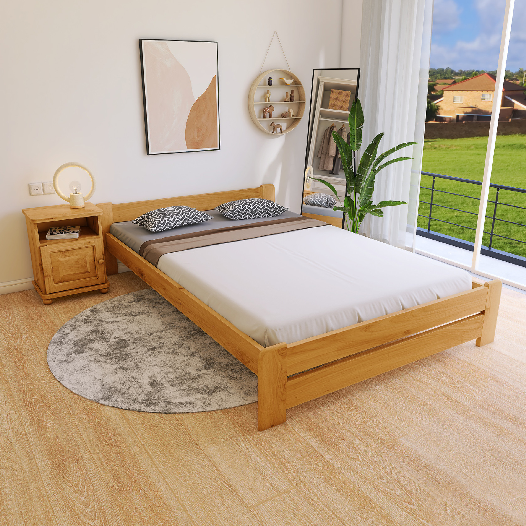 Maxi Postel z masivu Evropa 180 x 200 cm - barva Olše