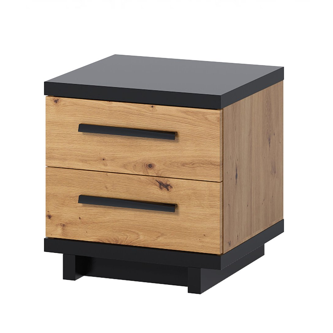 GAB Noční stolek IRYS - Černá/Dub Artisan