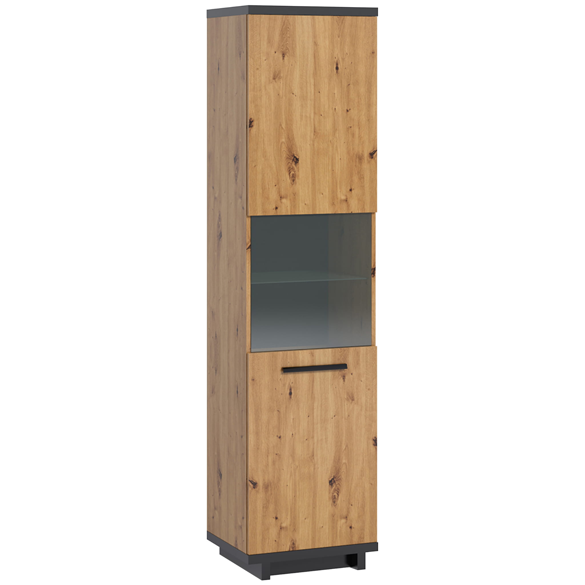 GAB Vitrína Irys - Černý mat / Řemeslný dub