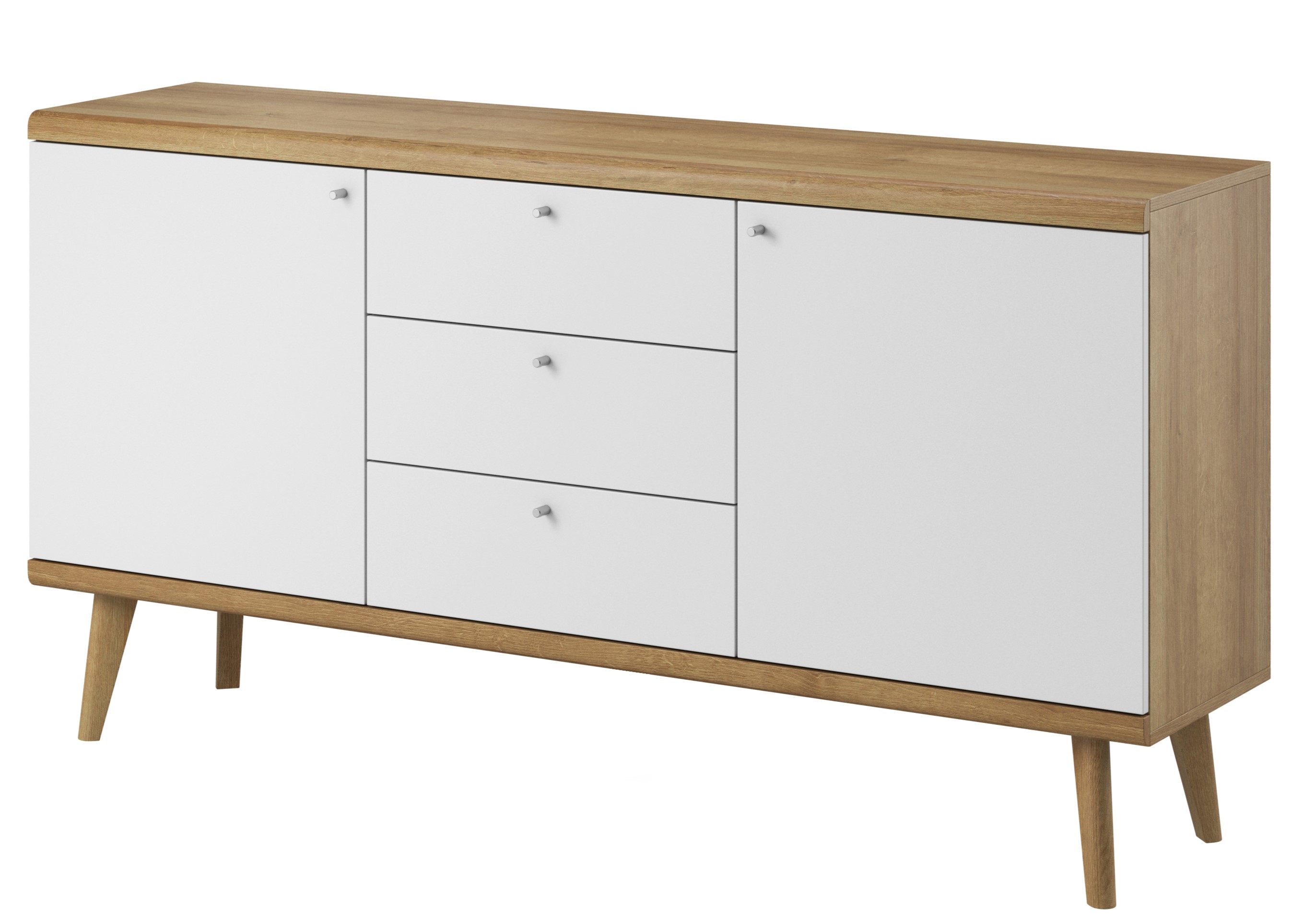 PSK Komoda PORO, Dub Riviera/Bílá 160 cm