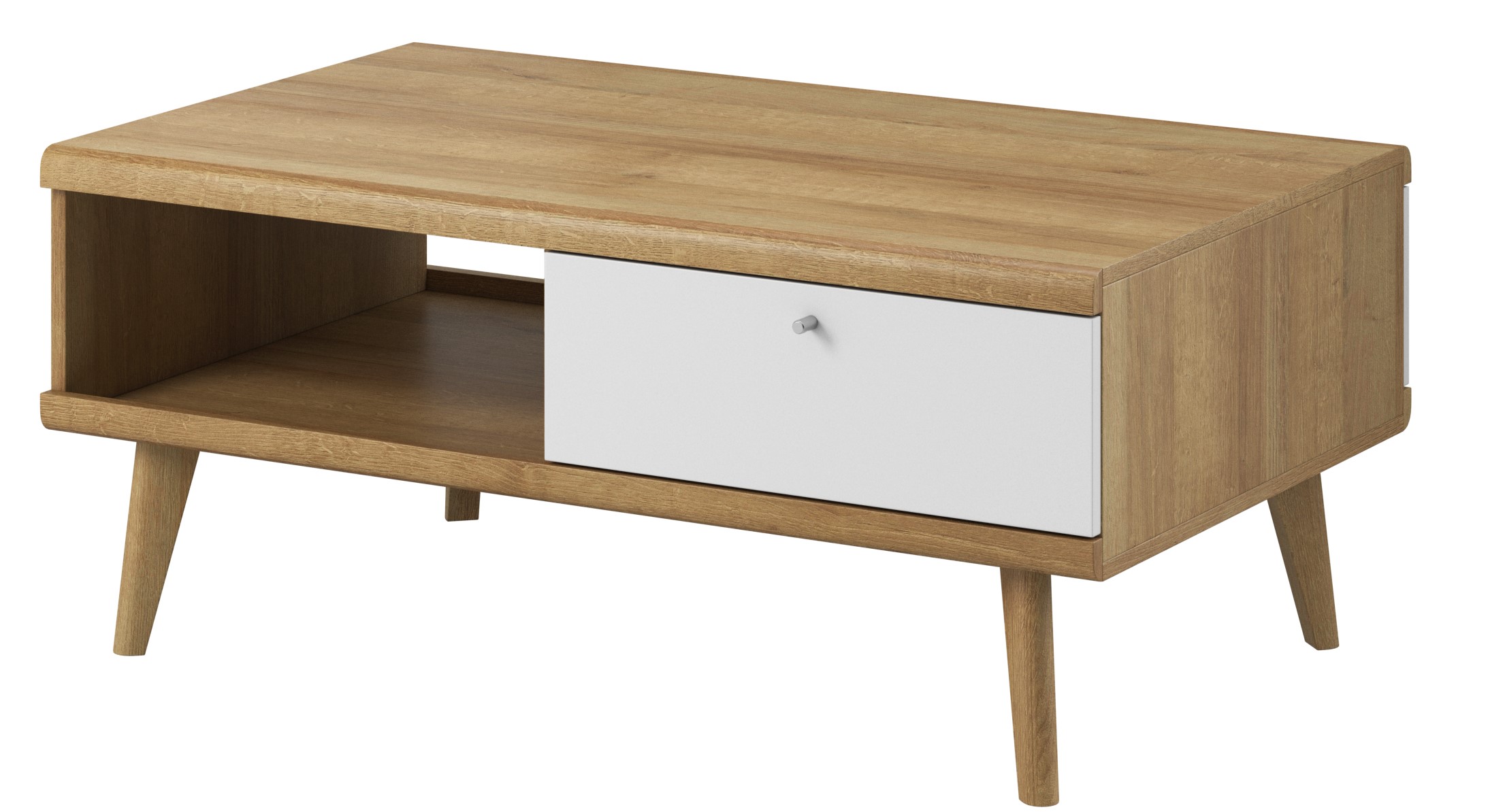 PSK Konferenční stolek PORO, Dub Riviera/Bílá 107 cm