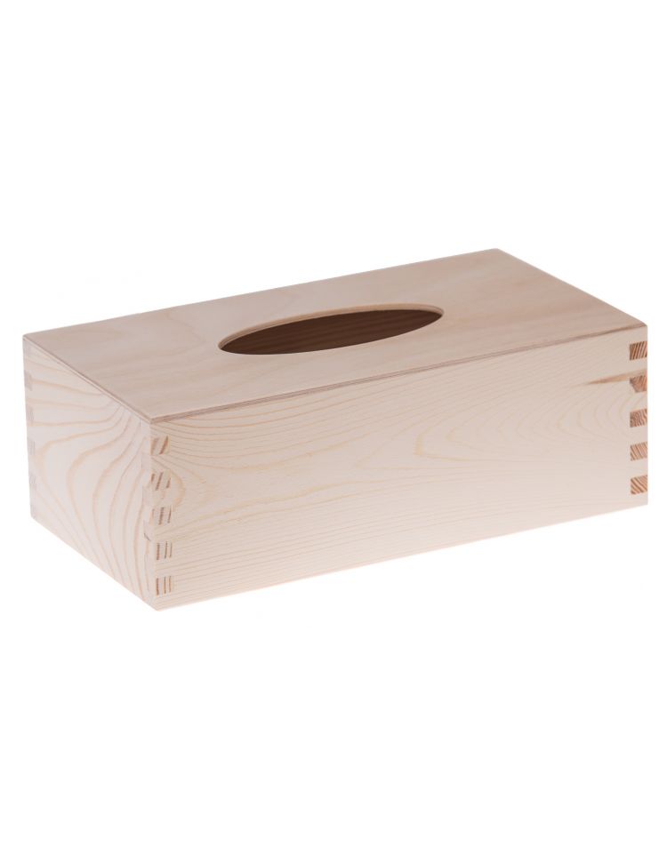 FK Dřevěná krabička na kapesníky - 26x14x8 cm, Přírodní