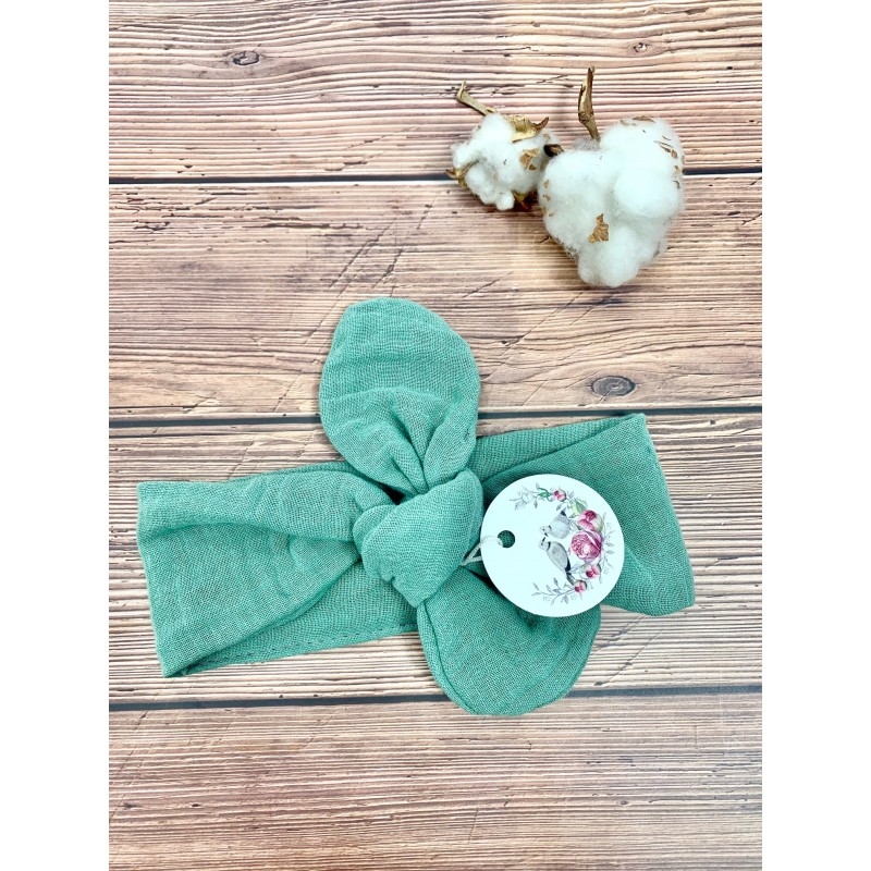 Ar-s Dětská čelenka - pastelová zelená - mušelín