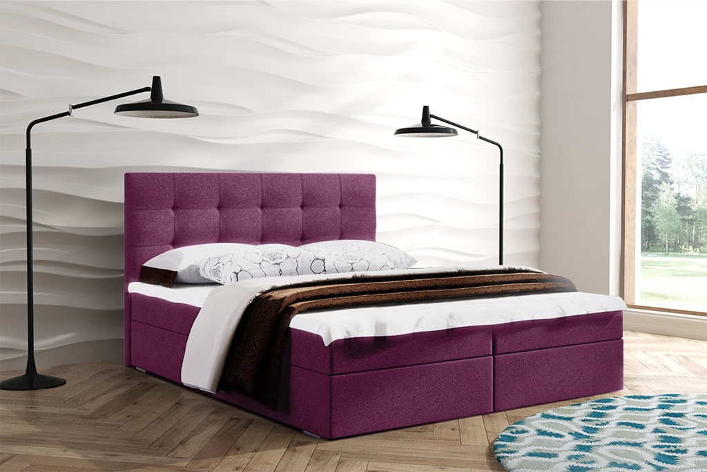 Eka Kontinentální čalouněná postel OSLO (140x200 cm) Barva látky Trinity: (2326) Hořčicová