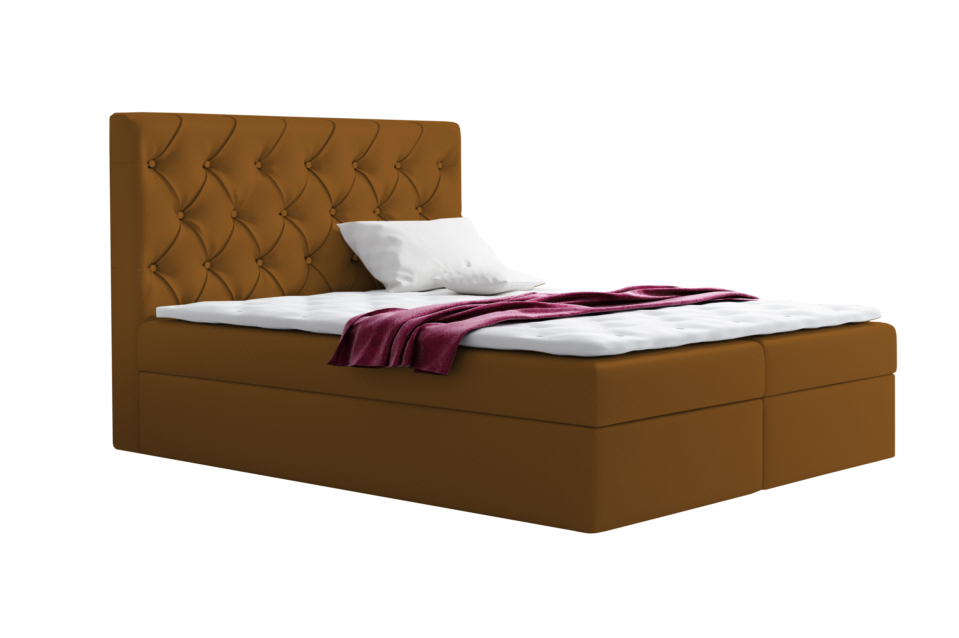 Levně Eka Kontinentální čalouněná postel Elegant - Fresh (120x200 cm) Barva látky - Fresh: Hořčicová (37)