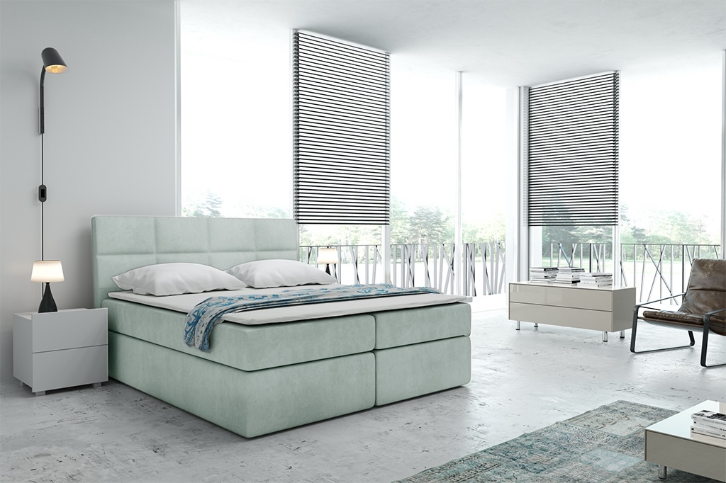 Eka Kontinentální čalouněná postel Smoth - Cassablanca (180x200 cm) Barva látky Trinity: (2305) Tmavá béžová