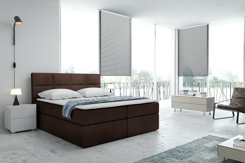 Eka Kontinentální čalouněná postel Smoth - Cassablanca (120x200 cm) Barva látky Trinity: (2331) Tmavá modrá