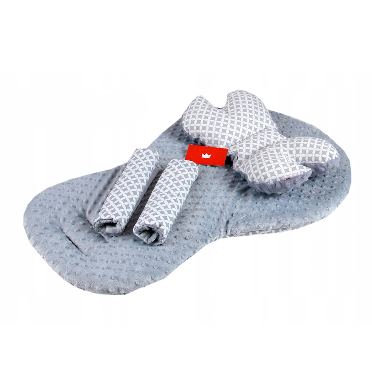 BBL Podložka do kočárku Minky 3v1 - Šedé karo - Oboustranná